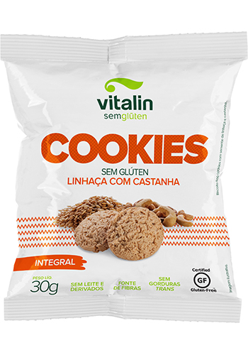 Cookies Linhaça Dourada com Castanha Integral Vitalin